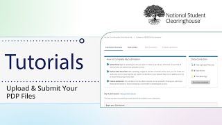 Upload & Submit Your PDP Files