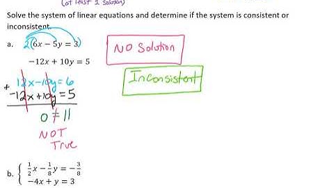 Solve the Linear System and Determine if the System is Consistent or Inconsistent Video
