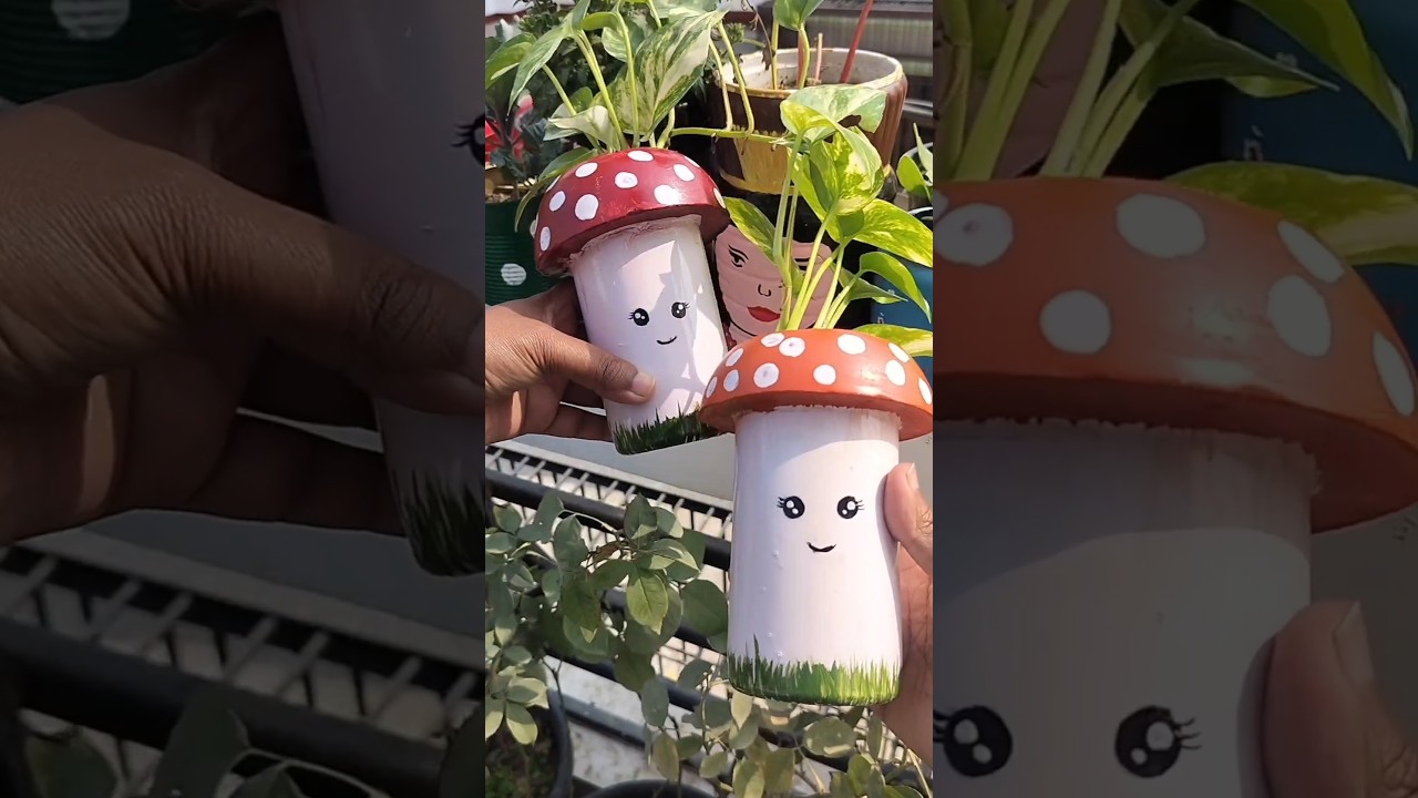 DIY Cute Mushroom Planters From Plastic Bottles #diy #planters