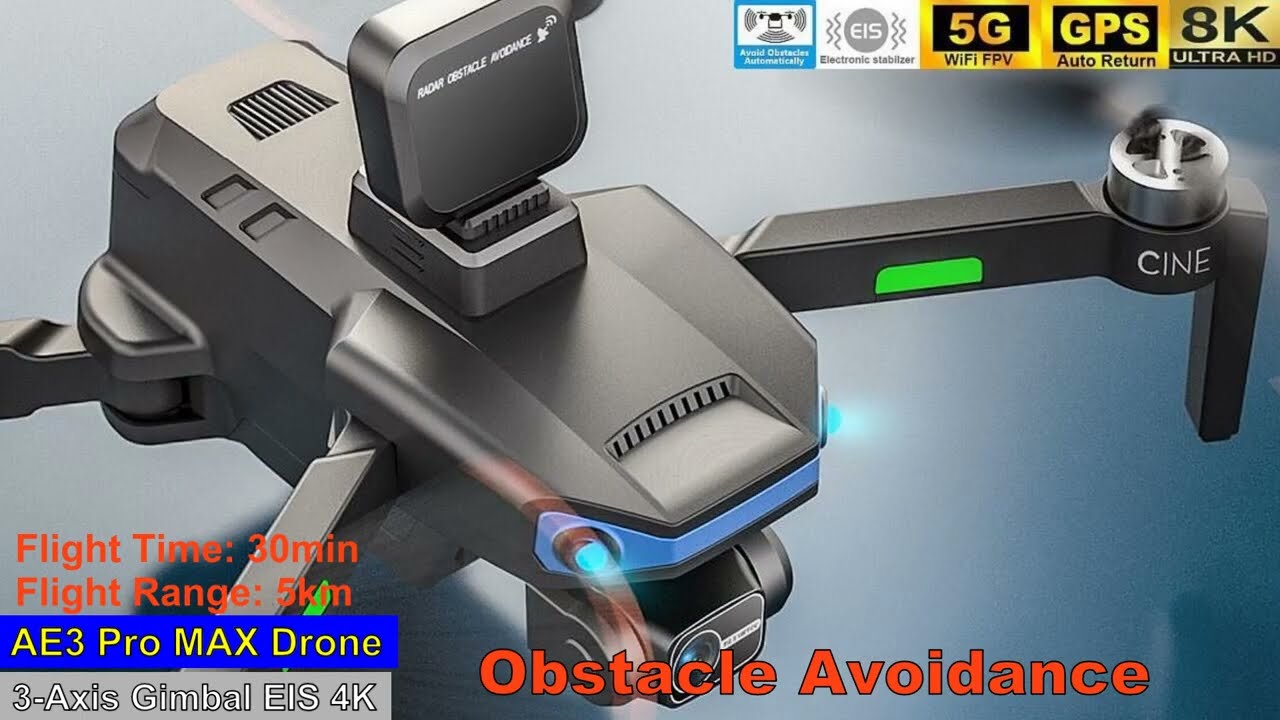 AE3 Pro MAX Rader Obstacle Avoidance 8K Brushless Drone – Just Released !
