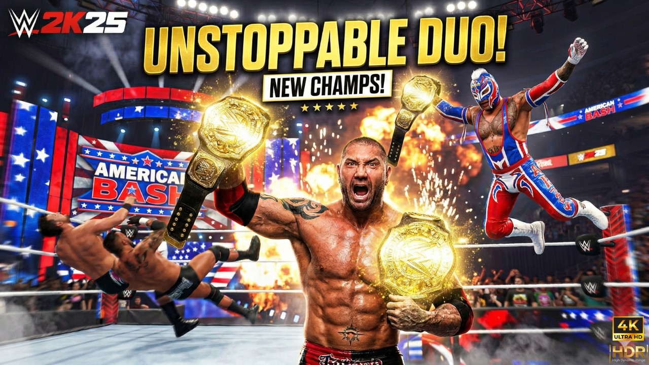 Batista & Rey Mysterio Win Tornado Tag Titles! 🔥 WWE 2K25 Chaos