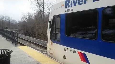 NJ Transit River Line Train In Bordentown, NJ