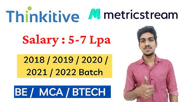 Thinkitive Recruitment 2021 | Metricstream Off Campus Drive | BE/BTECH/MCA Freshers Hiring