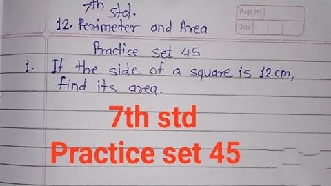 7th std Practice set 45 Perimeter and Area maths maharashtra state board