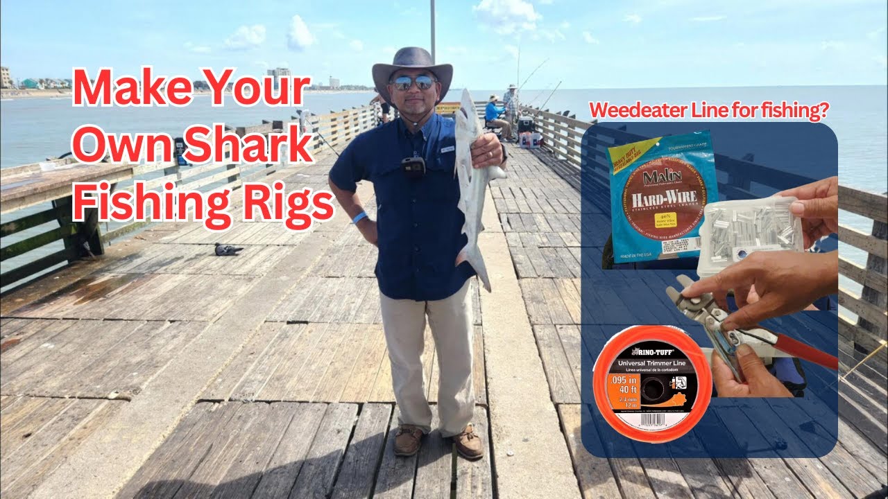 Make a Shark Rig with Trimmer Line and More! #fishingtips #shark