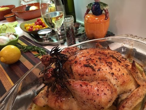 Slim Man Cooks Roasted Chicken with Lemon and Rosemary