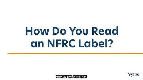 How to Read an NFRC Label