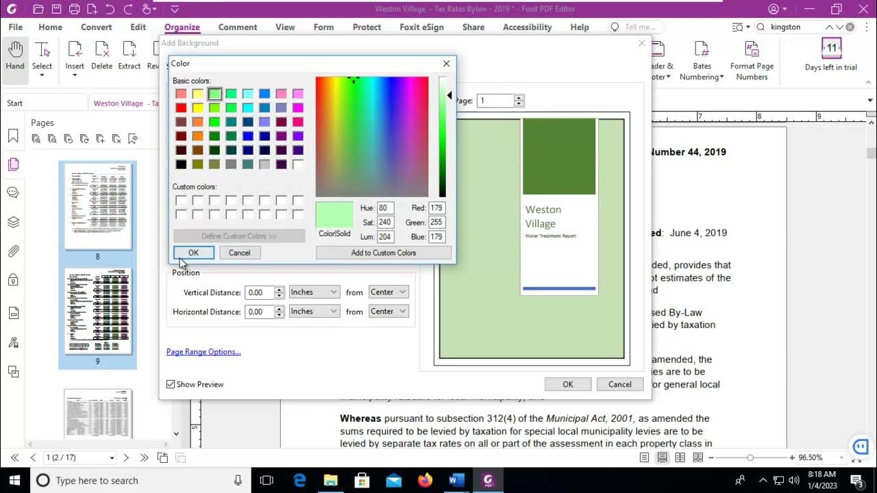 Foxit Adding a Page Background to Selected Pages YouTube