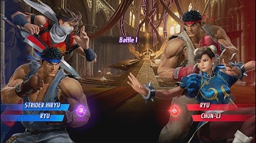 Marvel vs Capcom   Strider Hiryu &  Rya vs Ryu & Chun Li