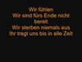 Tokio hotel  wir sterben niemals aus lyrics