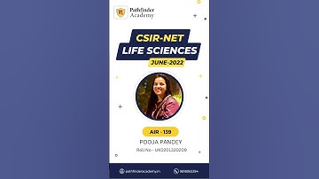 CSIR NET Life Sciences - Pooja Pandey - AIR 139 - June 2022 #csirnetlifescience #lifesciences