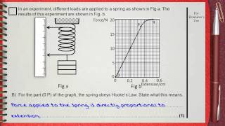 Q4 Ch1 Mechanics L1 Forces (Metal spring and Hook's Law) IGCSE past papers