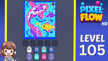 Pixel Flow Level 105 Solution Walkthrough
