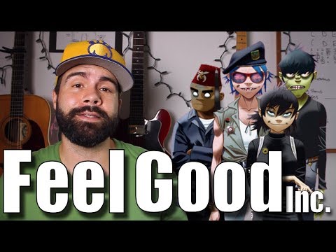 Feel Good, Inc. - Gorillaz - Easy Acoustic Guitar tutorial with bass and tabs