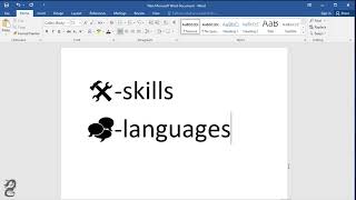 How to type languages and skills symbols for CV (resume) in Word
