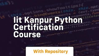 iit kanpur python certification course