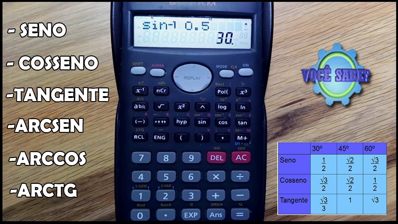 arcsen, arccos e arctg | Calculadora Científica - YouTube