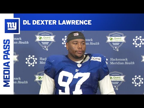 New York Giants defensive tackle Dexter Lawrence (97) during an NFL  preseason football game against the