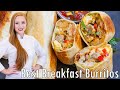 The BEST Breakfast Burritos Recipe!! Loaded with Potato, BACON, Sausage, CHEESE & More!!