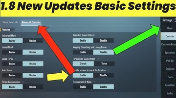 Pubg Mobile 1.8 Update New Basics & Other Settings Full Explained In Hindi || Basic Setting In Bgmi