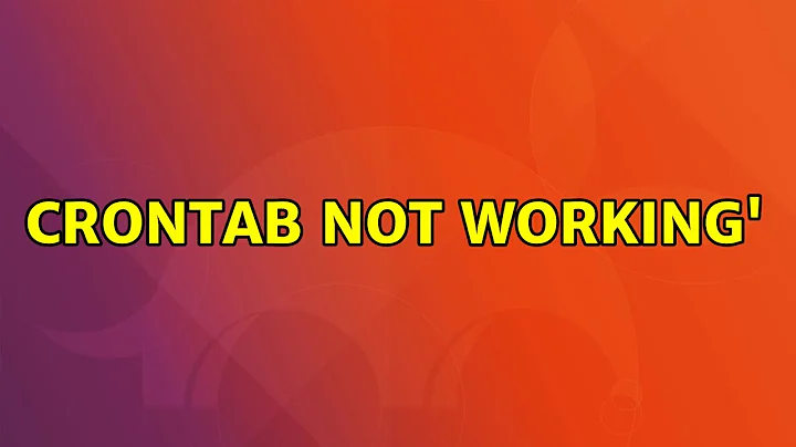 Ubuntu: Crontab not working'