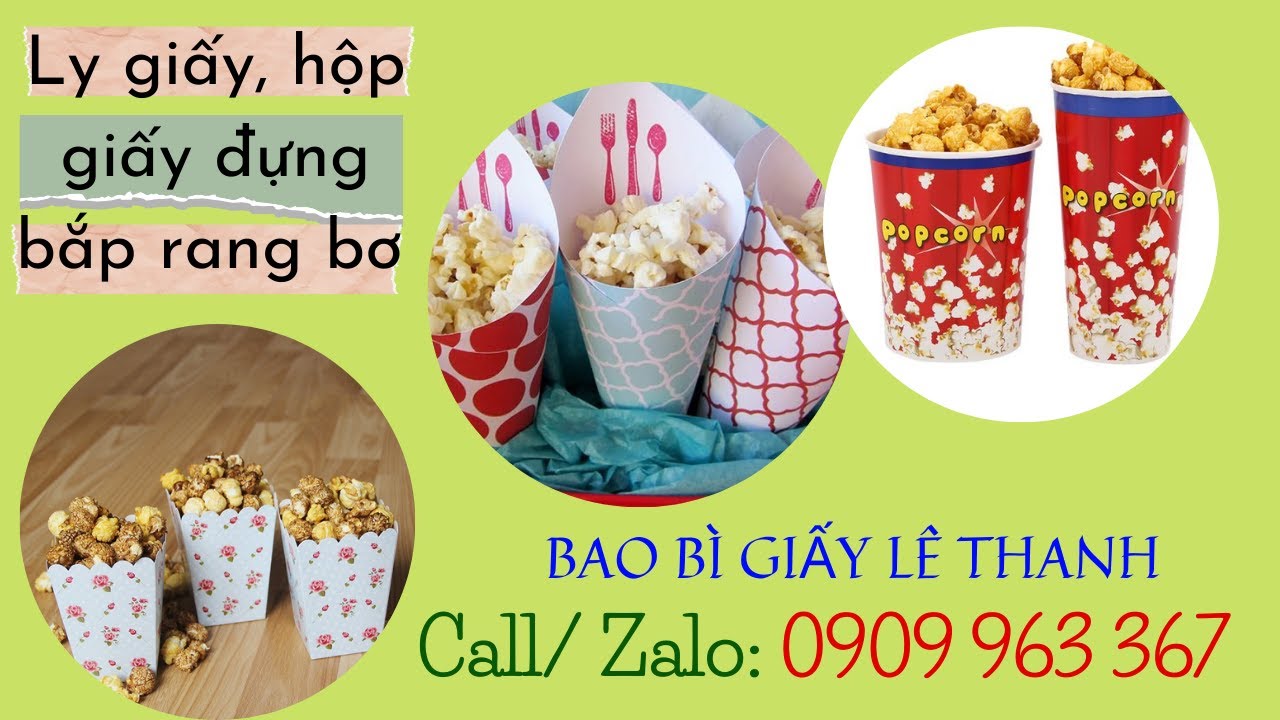 LY GIẤY, HỘP GIẤY, TÚI GIẤY ĐỰNG BẮP RANG BƠ - YouTube