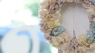 ペーパーナプキンがインテリアに大変身♡フラワーリース｜C CHANNEL DIY