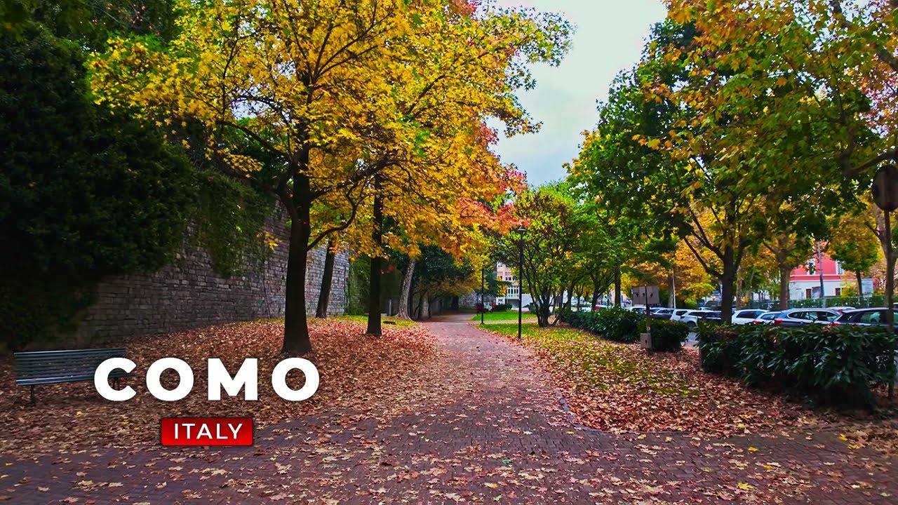 City Como, Italy | The Atmosphere of the Rainy Old Town 4K