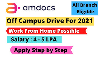 Amdocs off campus drive for 2020 and 2021 batch | Amdocs Off Campus Hiring 2021 |