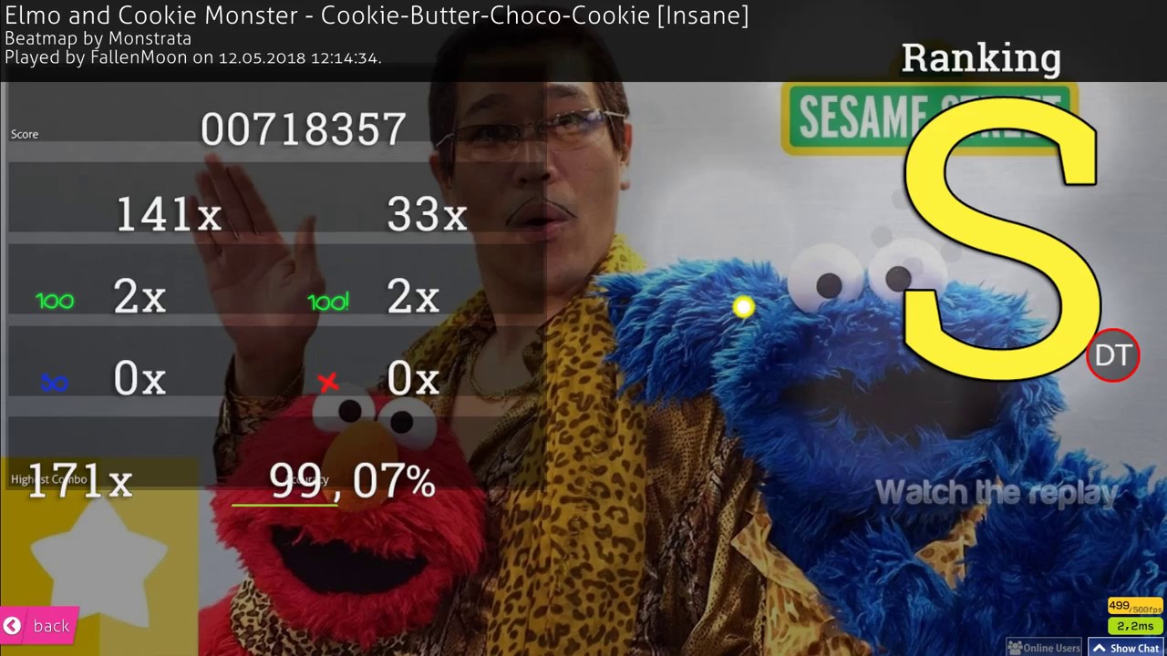 osu! | Elmo and Cookie Monster - Cookie Butter Choco Cookie [Insane] DT S