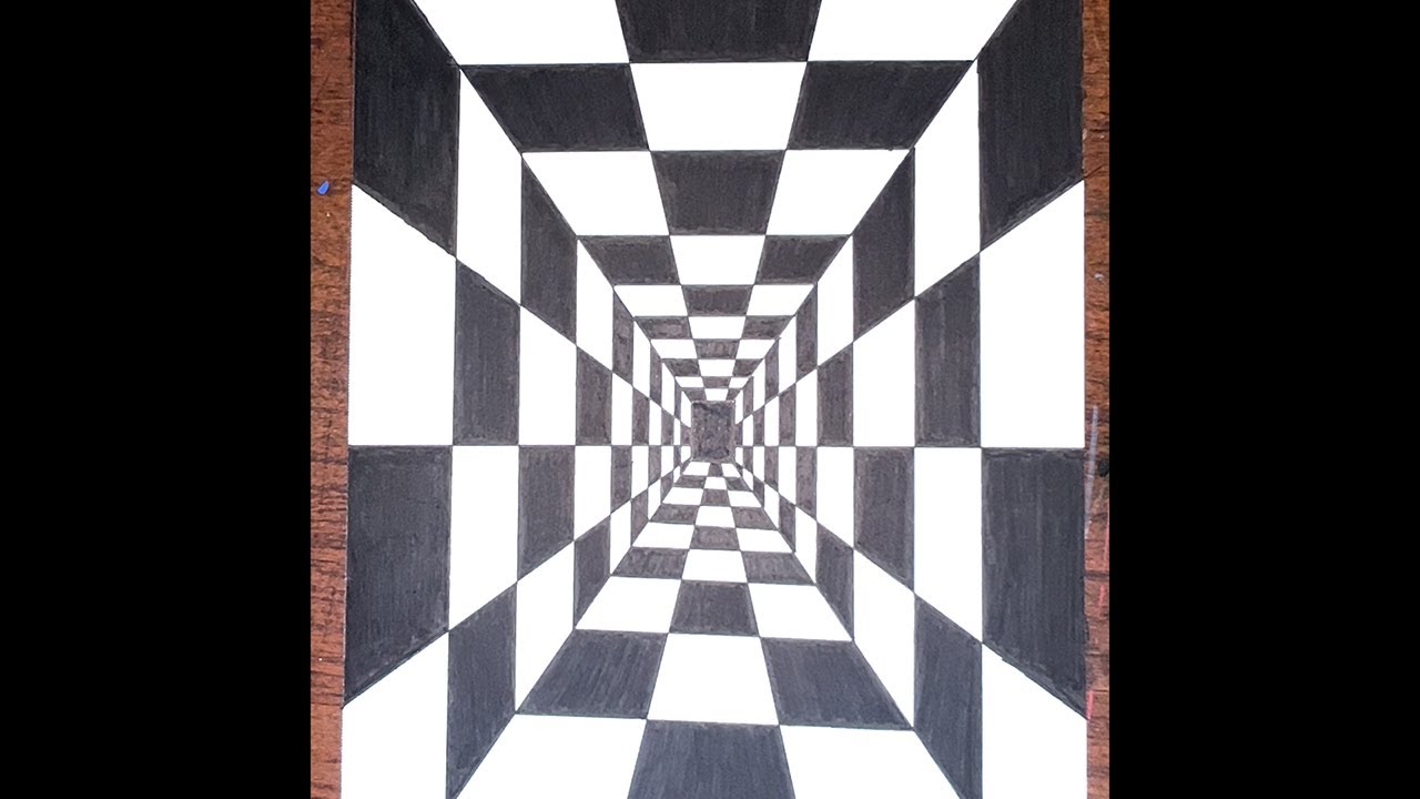 How to Draw Optical Illusion- Hallway #optical illusion