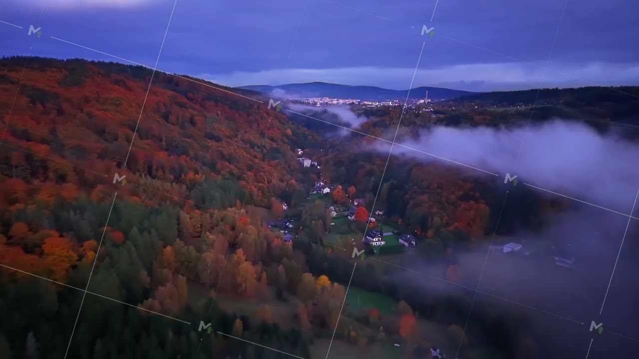 peaceful rural scene cloaked in morning haze, tranquil village shrouded by early morning fog