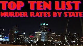 TOP 10 LIST ~ WORST STATES BY MURDER RATE ~ 2022