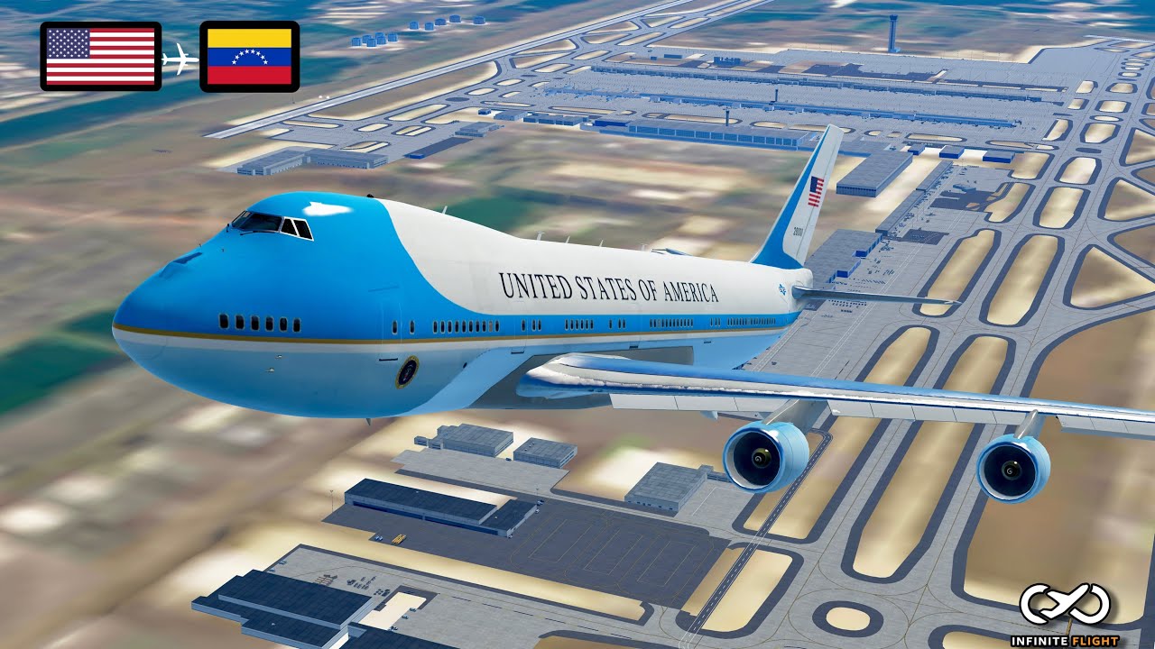 Infinite flight simulator | Air Force One | Washington DC (KIAD) To Venezuela (SVMI) | Full flight 