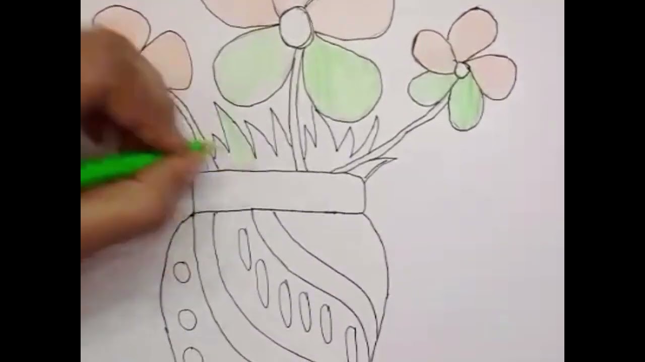 How to flower 🌻 🌻 Pot# Easy drawing # beautiful drawing 