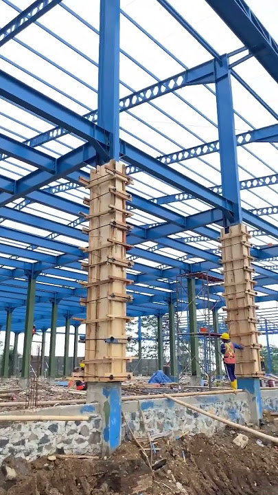 KOLOM KOMPOSIT STRUKTUR BAJA BANGUNAN PABRIK #feriramv #konstruksi #baja