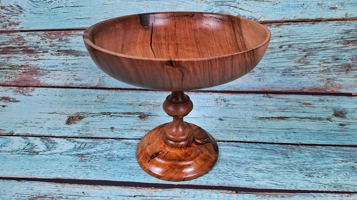 Step-by-step making of a wooden pedestal bowl with walnut wood
