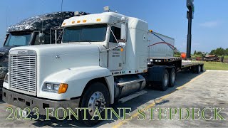 Picking Up A 2023 Fontaine Stepdeck (freightliner fld 120)