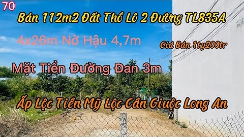 Đất Cần Giuộc Long An Bán 112m2 Đất Thổ Mặt Tiền Đường Đan 3m Cách TL835A Chỉ 40m
