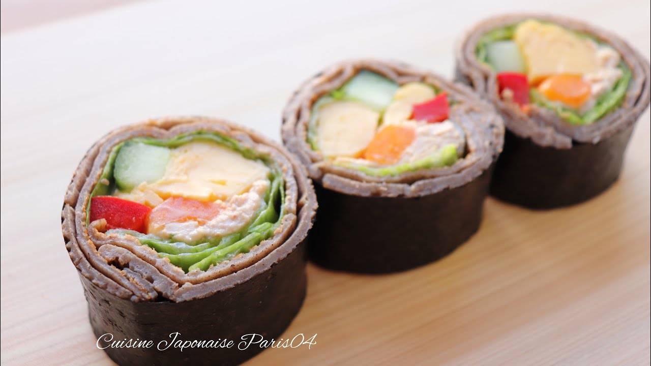 Recette Soba Maki avec une galette I  Galette Soba Maki Thon et légumes I Cuisine Japonaise Paris 04