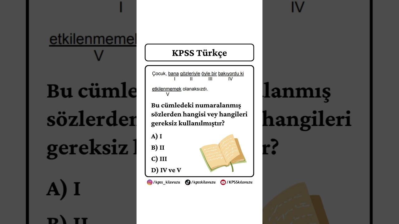 ✅ DİKKAT BU SORU KPSS TÜRKÇE'DE ÇIKAR 