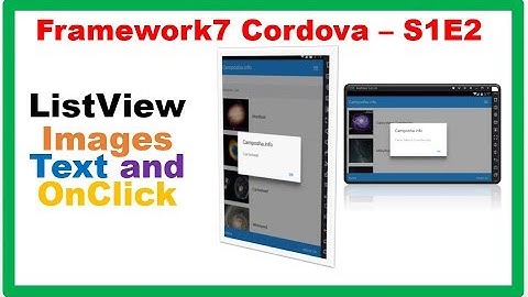 Framework7 Cordova S1E2 : ListView - Images,Text and ItemClick