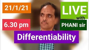 Differentiability Concept with Graphs# IIT-JEE class # in TELUGU # LIVE With PHANI sir #