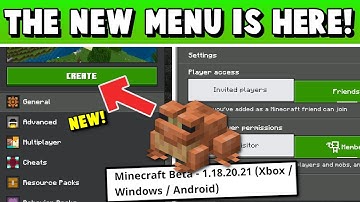 THE NEW MINECRAFT MENU IS HERE! 1.18.20.21 BETA (Xbox / Windows / Android) Frogs & Tadpoles!