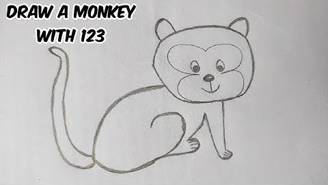 How to draw a monkey with number 123 | Easy Drawing with numbers