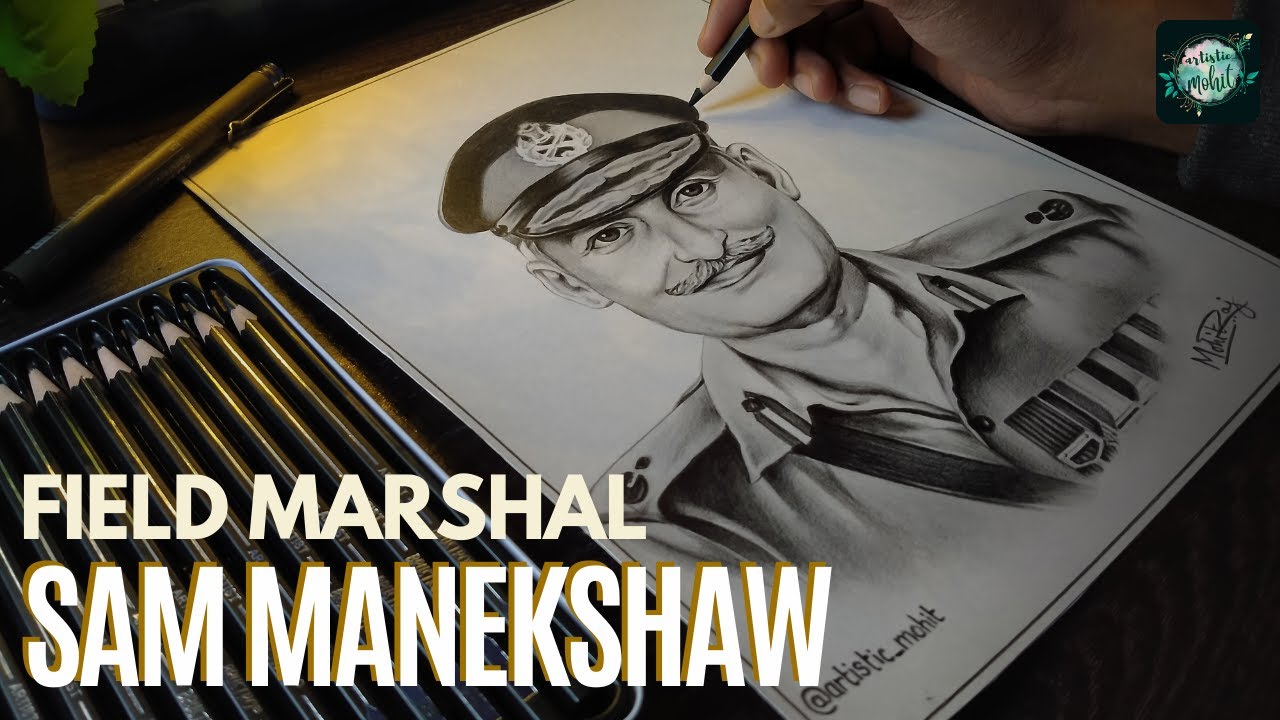 field-marshal-sam-manekshaw-pencil-portrait-indian-army-day