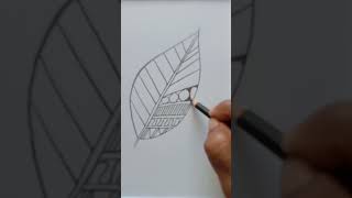 pattern design on leaf shape #shorts #harmonyarts #drawing #doodle #art