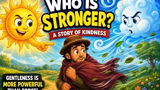 🌙 Bedtime Story #001 – The Sun and the Wind | Moral Story for Kids | Fun Learning with Dithya