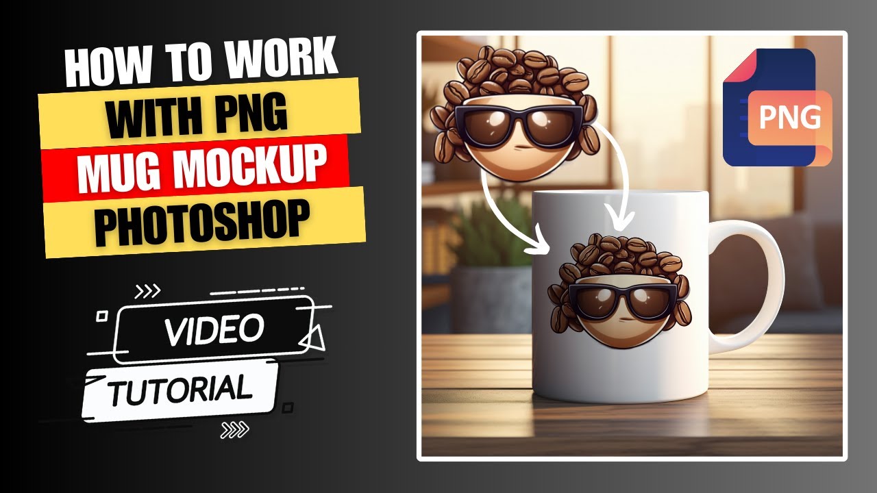 How to work with PNG Mug Mockup in Photoshop - How to create MUG Product Listing photo