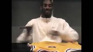 Rare footage of Kobe Bryant signing the last-ever No.8 jersey of his